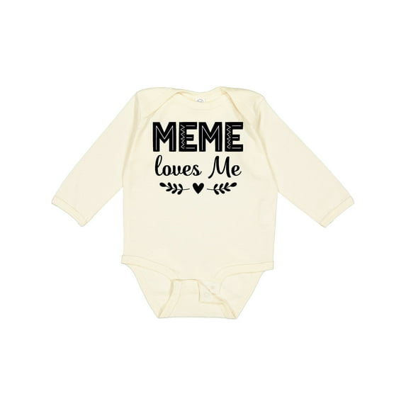 Inktastic Meme Loves Me Baby Clothes Girls Long Sleeve Baby Bodysuit
