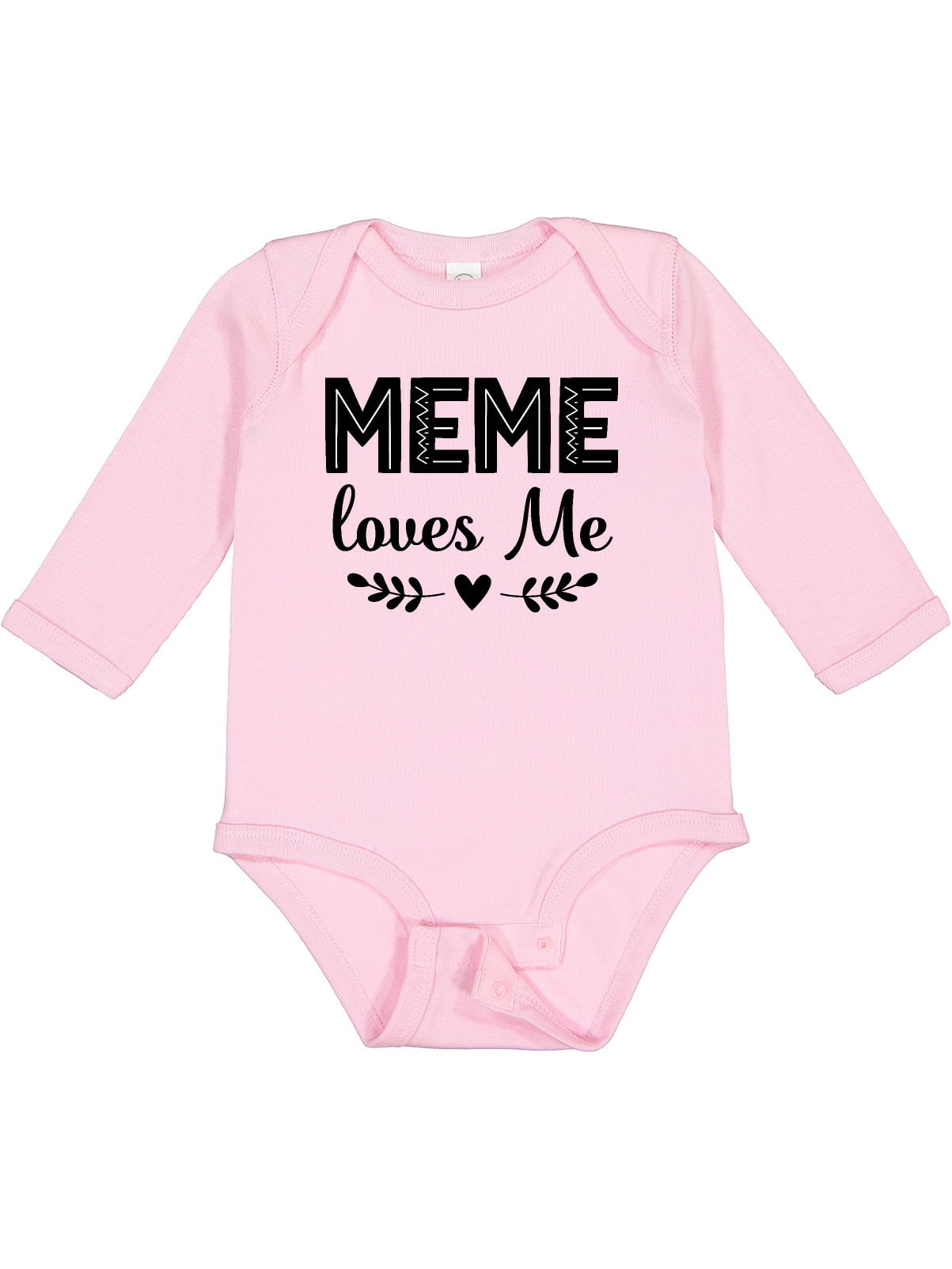 Inktastic Meme Loves Me Baby Clothes Girls Long Sleeve Baby Bodysuit