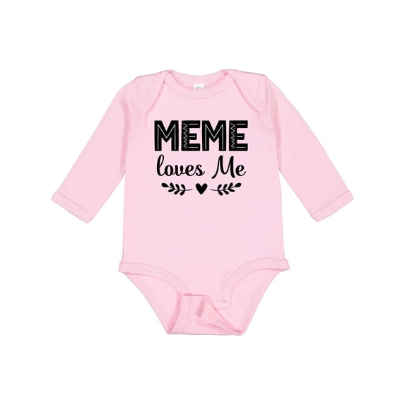 Inktastic Meme Loves Me Baby Clothes Girls Long Sleeve Baby Bodysuit