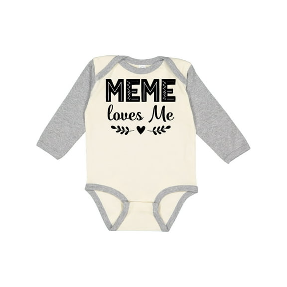 Inktastic Meme Loves Me Baby Clothes Girls Long Sleeve Baby Bodysuit