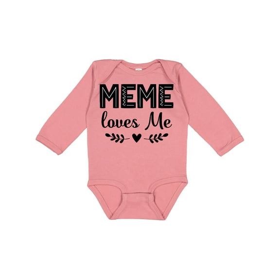Inktastic Meme Loves Me Baby Clothes Girls Long Sleeve Baby Bodysuit