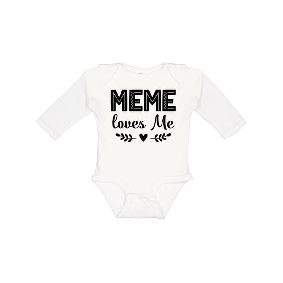 Inktastic Meme Loves Me Baby Clothes Girls Long Sleeve Baby Bodysuit
