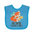 thumbnail image 1 of Inktastic Meme Loves Me Grandchild Fox Boys or Girls Baby Bib, 1 of 4
