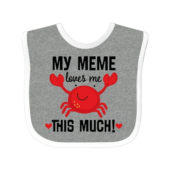 Inktastic Meme Loves Me Grandson Boys or Girls Baby Bib