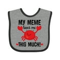 thumbnail image 1 of Inktastic Meme Loves Me Grandson Boys or Girls Baby Bib, 1 of 4