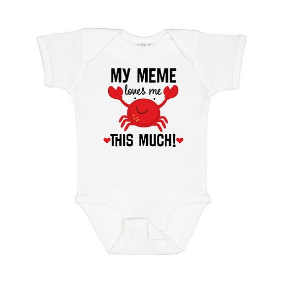 Inktastic Meme Loves Me Grandson Boys or Girls Baby Bodysuit