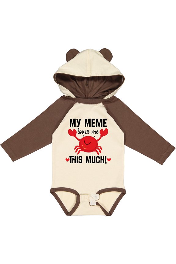Meme Loves Me Grandson Boys or Girls Long Sleeve Baby Bodysuit
