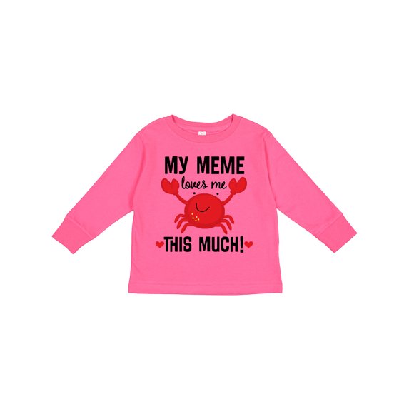 Inktastic Meme Loves Me Grandson Boys or Girls Long Sleeve Toddler T-Shirt