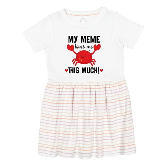 Inktastic Meme Loves Me Grandson Girls Toddler Dress