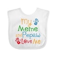 thumbnail image 1 of Inktastic Meme and Pepaw Love Me Boys or Girls Baby Bib, 1 of 4