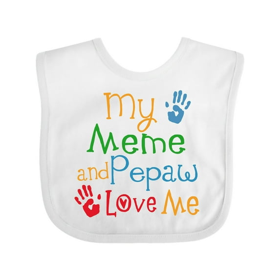 Inktastic Meme and Pepaw Love Me Boys or Girls Baby Bib