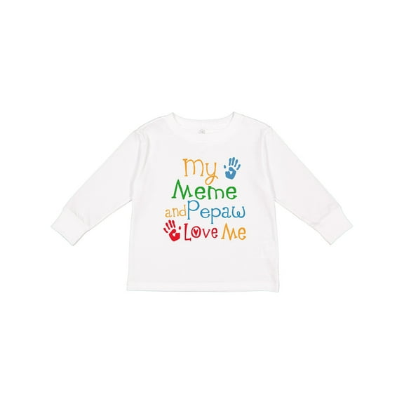 Inktastic Meme and Pepaw Love Me Boys or Girls Long Sleeve Toddler T-Shirt