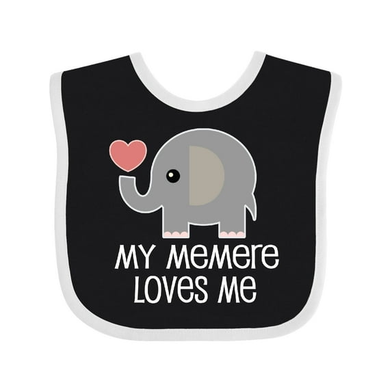 Inktastic Memere Grandma Loves Me Boys or Girls Baby Bib
