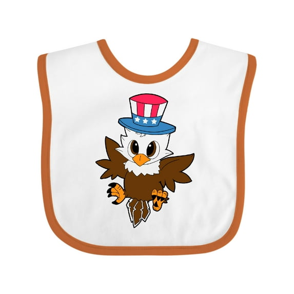 Inktastic Memorial Day Baby Eagle with Patriotic Hat Boys or Girls Baby Bib