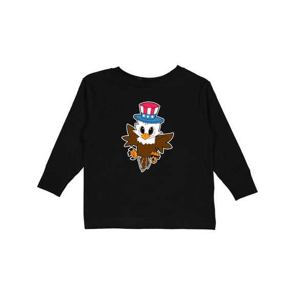Inktastic Memorial Day Baby Eagle with Patriotic Hat Boys or Girls Long Sleeve Toddler T-Shirt