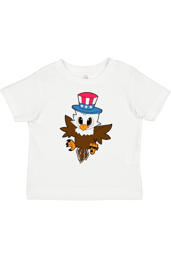 Memorial Day Baby Eagle with Patriotic Hat Boys or Girls Toddler T-Shirt