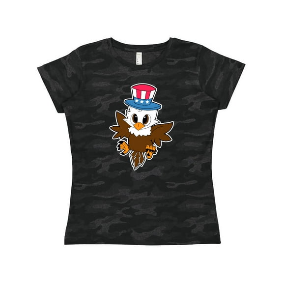 Inktastic Memorial Day Baby Eagle with Patriotic Hat Women's T-Shirt
