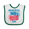 thumbnail image 1 of Inktastic Memorial Day Distressed American Flag with Fireworks Boys or Girls Baby Bib, 1 of 4