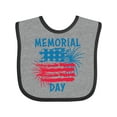 thumbnail image 1 of Inktastic Memorial Day Distressed American Flag with Fireworks Boys or Girls Baby Bib, 1 of 4