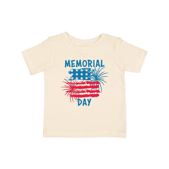 Inktastic Memorial Day Distressed American Flag with Fireworks Boys or Girls Baby T-Shirt