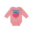 thumbnail image 1 of Inktastic Memorial Day Distressed American Flag with Fireworks Boys or Girls Long Sleeve Baby Bodysuit, 1 of 5