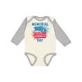 thumbnail image 1 of Inktastic Memorial Day Distressed American Flag with Fireworks Boys or Girls Long Sleeve Baby Bodysuit, 1 of 5