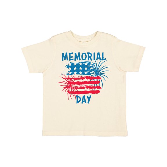 Inktastic Memorial Day Distressed American Flag with Fireworks Boys or Girls Toddler T-Shirt