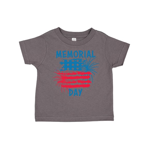 Inktastic Memorial Day Distressed American Flag with Fireworks Boys or Girls Toddler T-Shirt