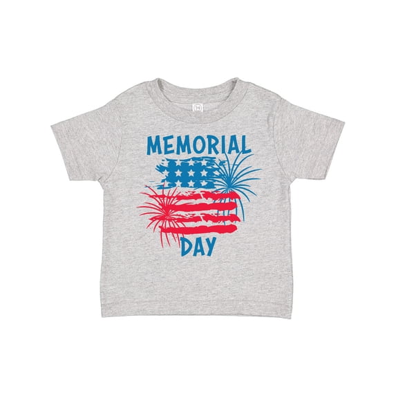 Inktastic Memorial Day Distressed American Flag with Fireworks Boys or Girls Toddler T-Shirt