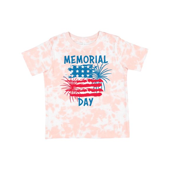 Inktastic Memorial Day Distressed American Flag with Fireworks Boys or Girls Toddler T-Shirt