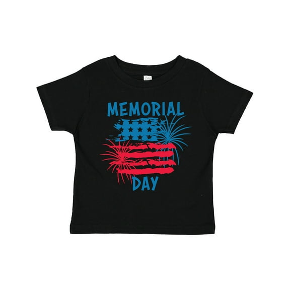 Inktastic Memorial Day Distressed American Flag with Fireworks Boys or Girls Toddler T-Shirt