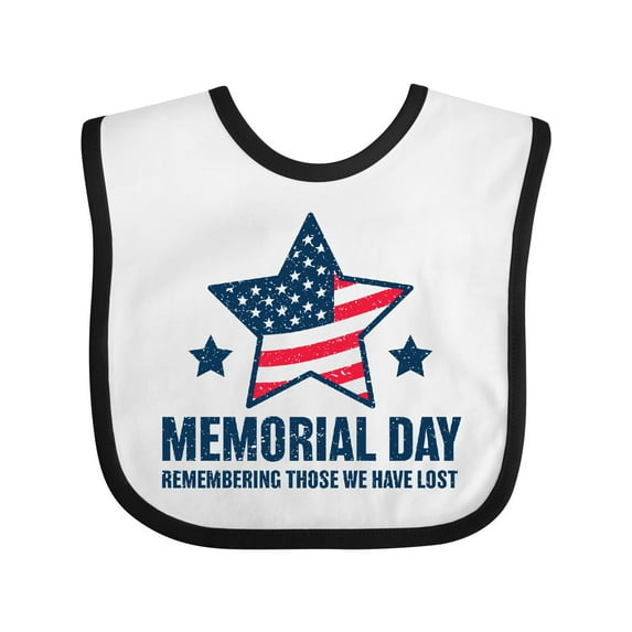 Inktastic Memorial Day Grunge Remembering Those We Have Lost Boys or Girls Baby Bib