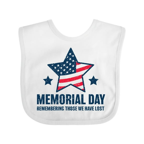 Inktastic Memorial Day Grunge Remembering Those We Have Lost Boys or Girls Baby Bib
