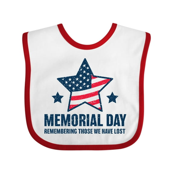 Inktastic Memorial Day Grunge Remembering Those We Have Lost Boys or Girls Baby Bib