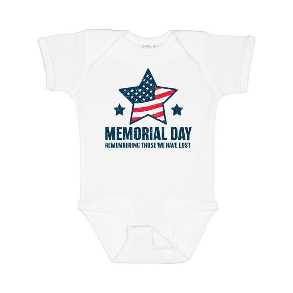 Inktastic Memorial Day Grunge Remembering Those We Have Lost Boys or Girls Baby Bodysuit