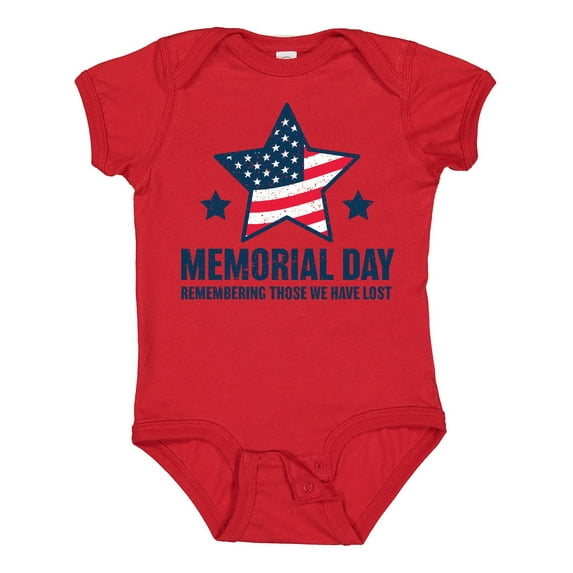 Inktastic Memorial Day Grunge Remembering Those We Have Lost Boys or Girls Baby Bodysuit
