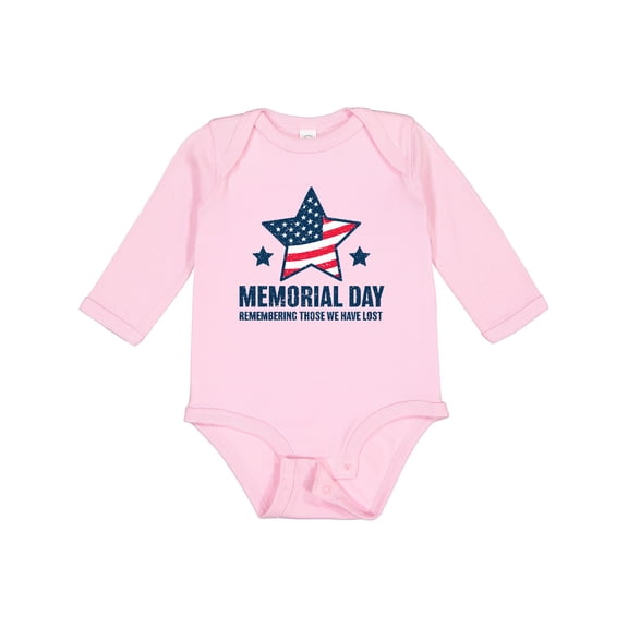 Inktastic Memorial Day Grunge Remembering Those We Have Lost Boys or Girls Long Sleeve Baby Bodysuit