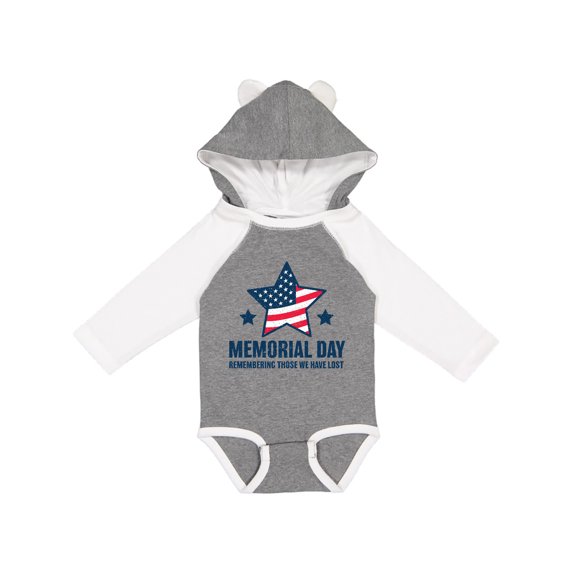 Inktastic Memorial Day Grunge Remembering Those We Have Lost Boys or Girls Long Sleeve Baby Bodysuit