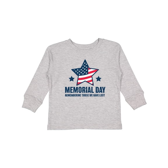 Inktastic Memorial Day Grunge Remembering Those We Have Lost Boys or Girls Long Sleeve Toddler T-Shirt
