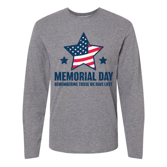 Inktastic Memorial Day Grunge Remembering Those We Have Lost Long Sleeve T-Shirt
