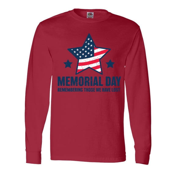 Inktastic Memorial Day Grunge Remembering Those We Have Lost Long Sleeve T-Shirt