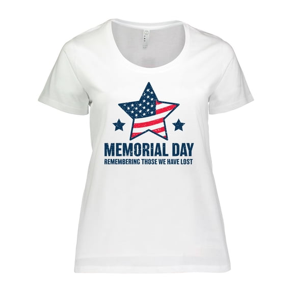Inktastic Memorial Day Grunge Remembering Those We Have Lost Women's Plus Size T-Shirt
