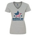 thumbnail image 1 of Inktastic Memorial Day Grunge Remembering Those We Have Lost Women's V-Neck T-Shirt, 1 of 5