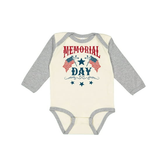Inktastic Memorial Day Holiday Patriotic Boys or Girls Long Sleeve Baby Bodysuit
