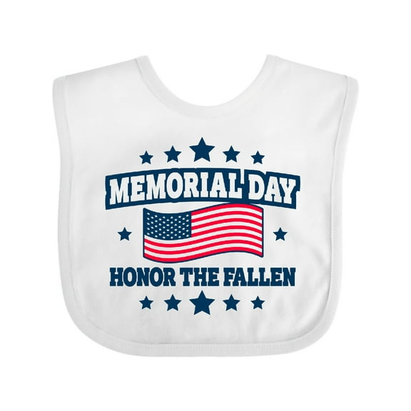 Inktastic Memorial Day Honor The Fallen with American Flag Boys or Girls Baby Bib