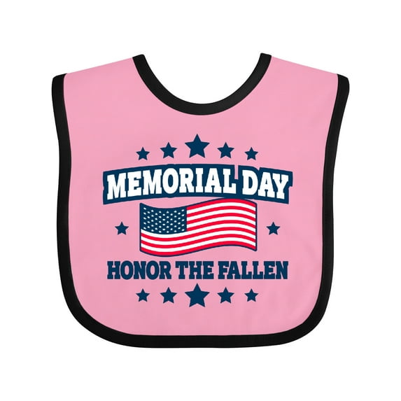 Inktastic Memorial Day Honor The Fallen with American Flag Boys or Girls Baby Bib