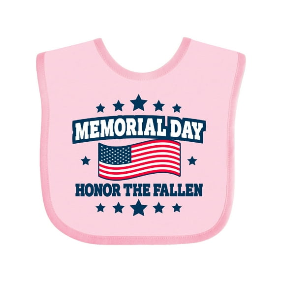 Inktastic Memorial Day Honor The Fallen with American Flag Boys or Girls Baby Bib