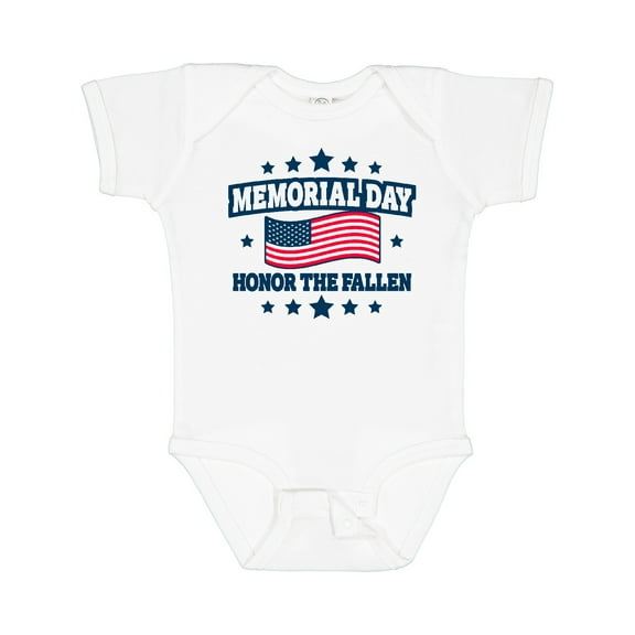 Inktastic Memorial Day Honor The Fallen with American Flag Boys or Girls Baby Bodysuit
