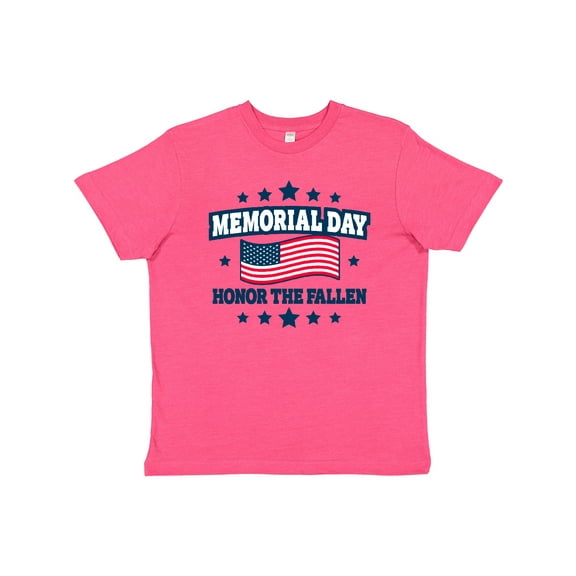 Inktastic Memorial Day Honor The Fallen with American Flag Youth T-Shirt
