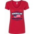 thumbnail image 1 of Inktastic Memorial Day Honor the Fallen with American Flag Women's V-Neck T-Shirt, 1 of 5